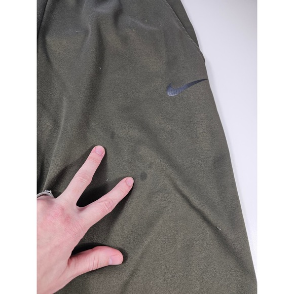 Nike fleece lined green warm sweatpants size XL men's (FLAWS) - Picture 3 of 7